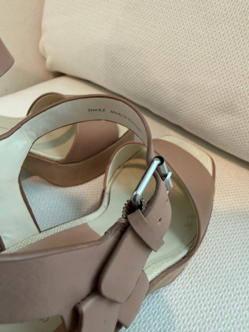 Dolce Vita Tan Leather Block Heel Sandals - Picture 7 of 8